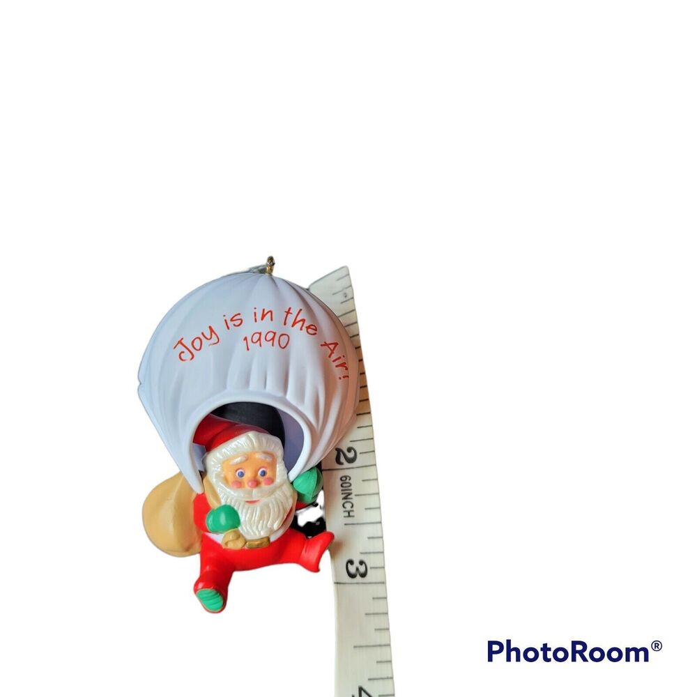 SIGNED Hallmark Keepsake Joy is in the Air Christmas Ornament Santa Parachuting - Picture 2 of 5